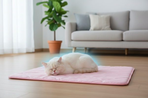 Tappeto Cooling Mat Rosa con Gatto